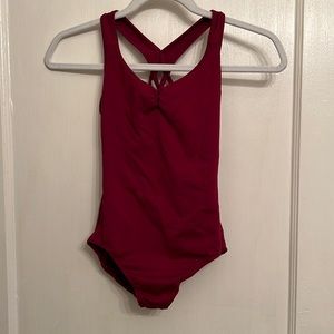 burgundy ballet leotard